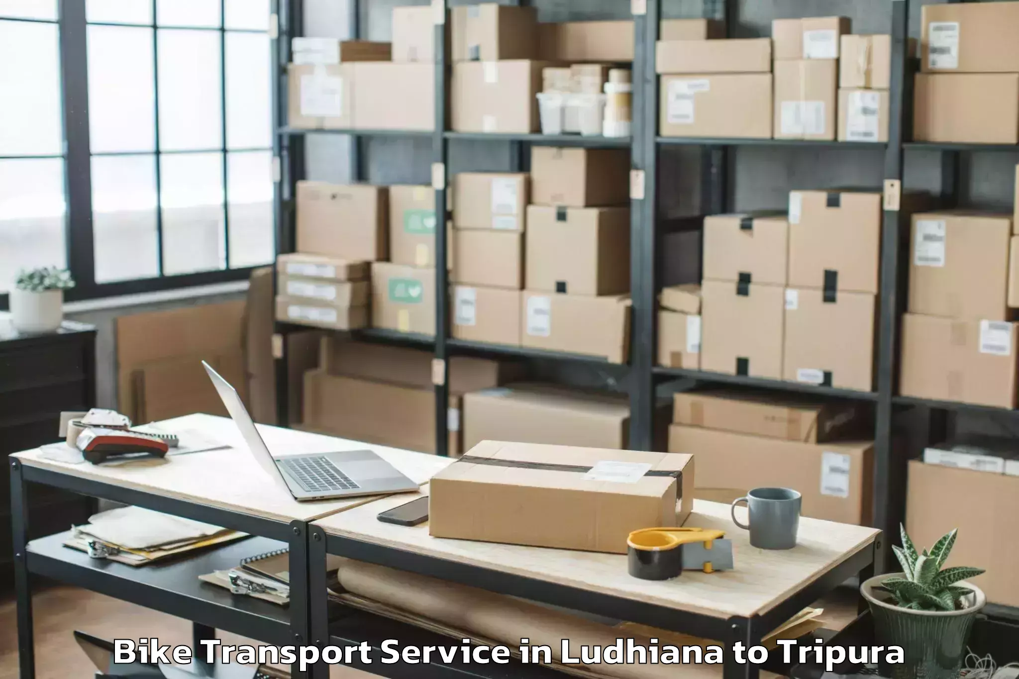 Book Ludhiana to Agartala Bike Transport Online